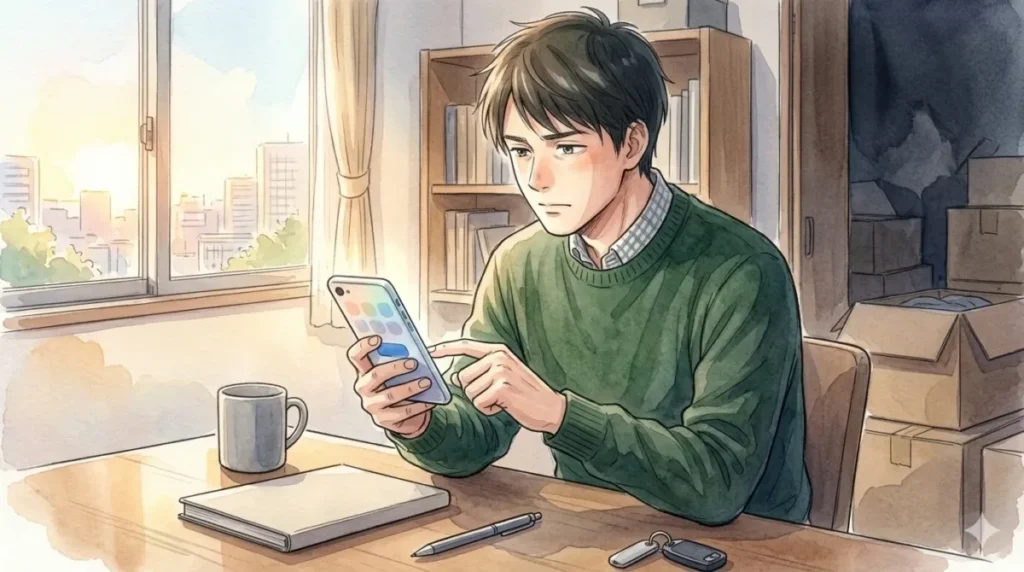 連絡先を非表示にするなど、自らの意志で過去に区切りをつけ始めた様子を表現したイメージ