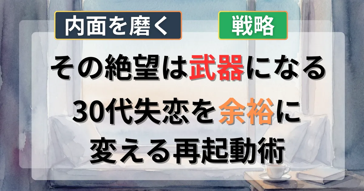 30代男性が失恋の絶望から立ち直り再起する方法を解説した記事のイメージイラスト