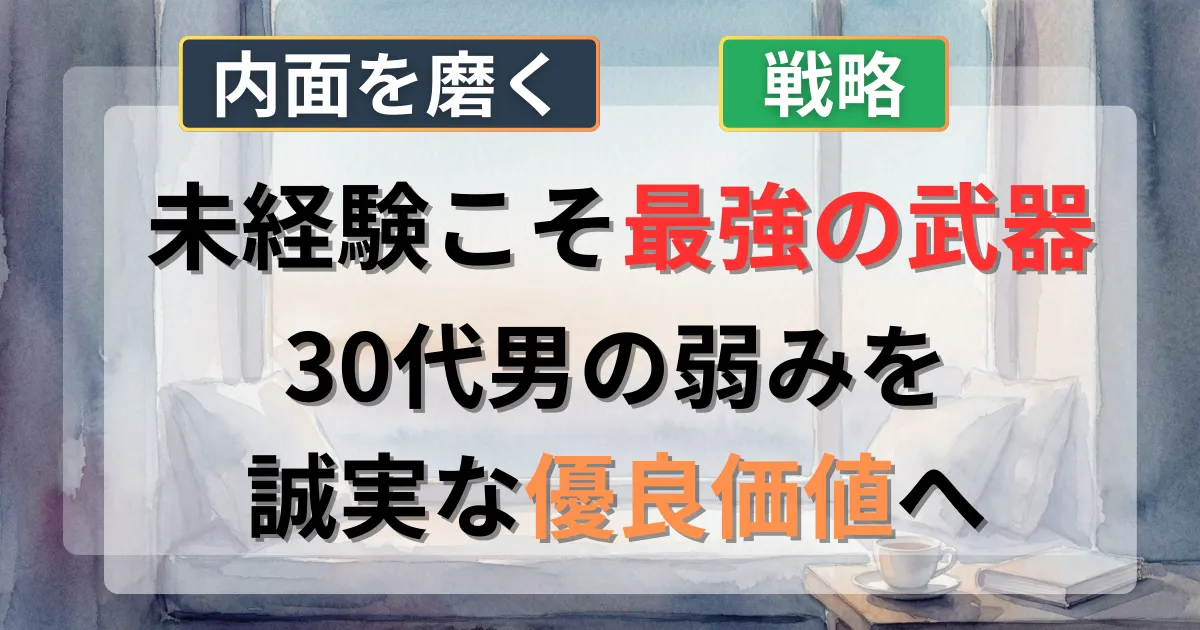 30代男性が未経験を強みに変え誠実さをアピールする戦略の攻略法を解説した記事のイメージイラスト