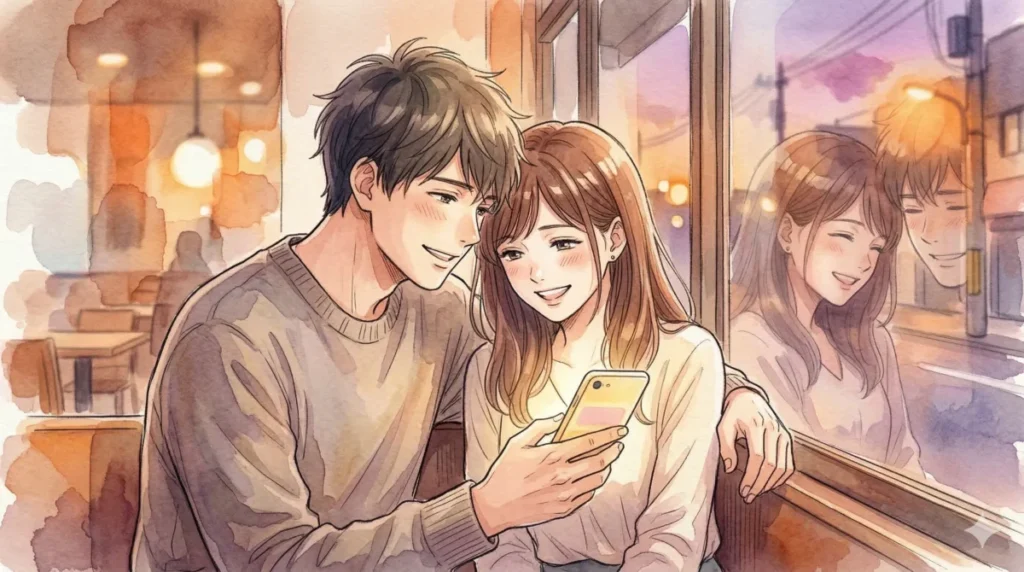 鎧を脱いで等身大の自分をさらけ出し、女性と深い信頼関係を築く様子を表現したイメージ