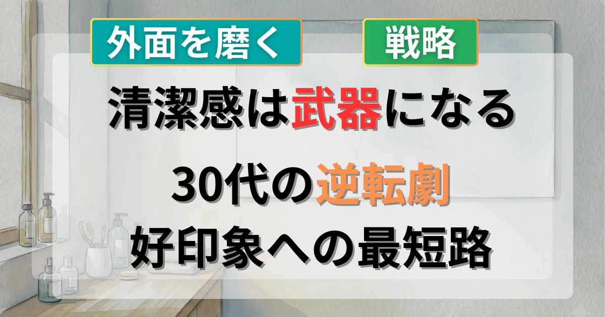 男の清潔感の出し方完全ガイドの攻略法を解説した記事のイメージイラスト