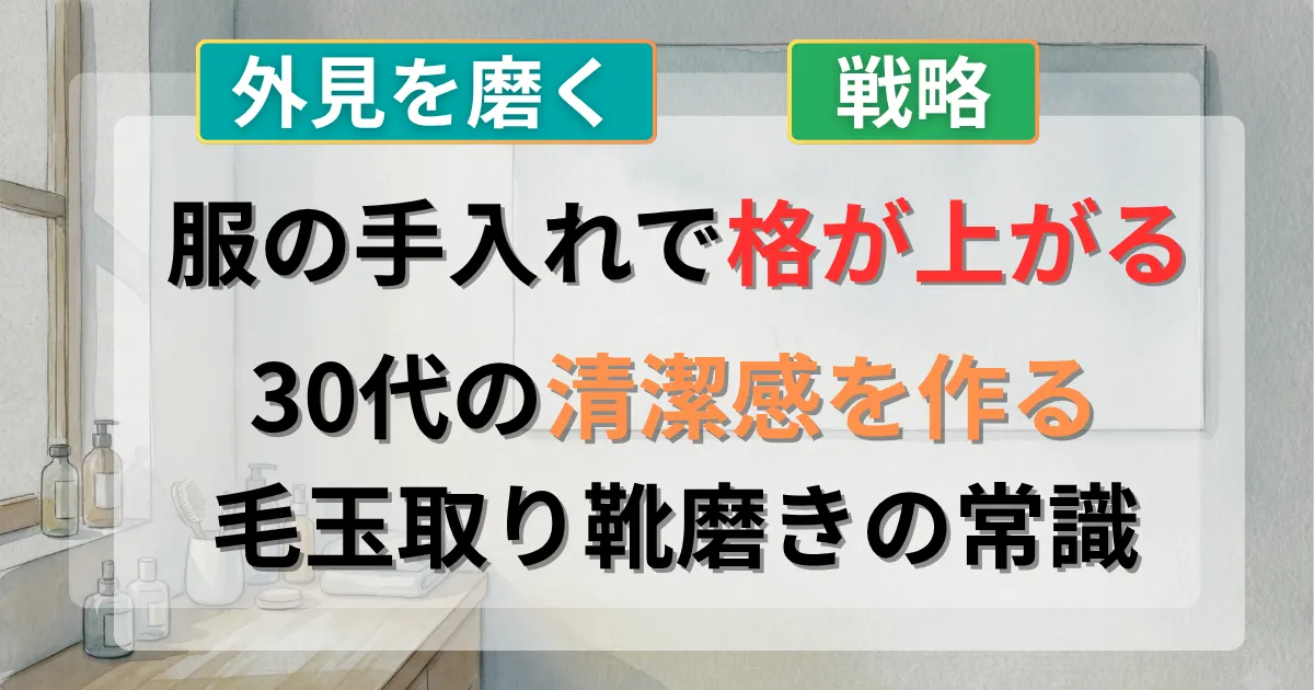 清潔感を保つ服の手入れと毛玉取りの基準の攻略法を解説した記事のイメージイラスト