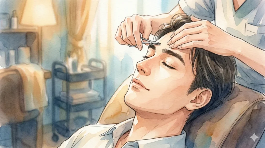 専門サロンでプロに施術を任せリラックスして整える安心感を表現したイメージ