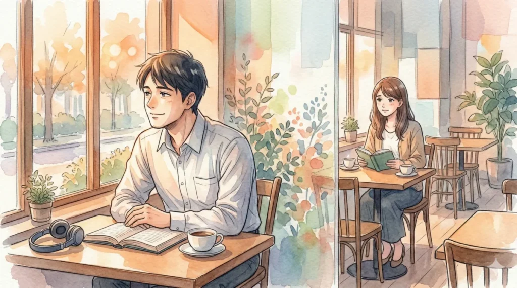 適切な距離感を保ち自分の時間と相手の感情を切り離して過ごす様子を表現したイメージ