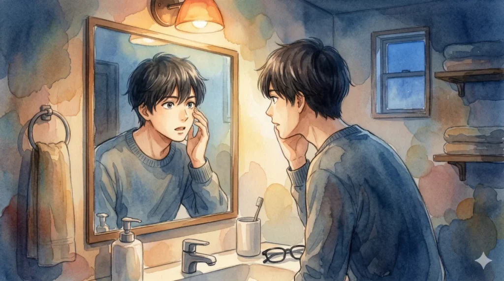 他人のセンスに依存せず自らの力で外見をアップデートする男性を表現したイメージ