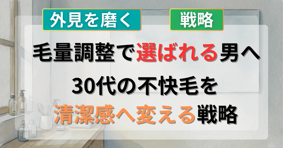 30代男性のムダ毛処理完全戦略を解説した記事のイメージイラスト