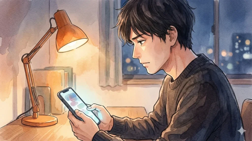 不安を抱えつつも現状を変えるため、小さなアクションから行動を開始しようとする様子を表現したイメージ