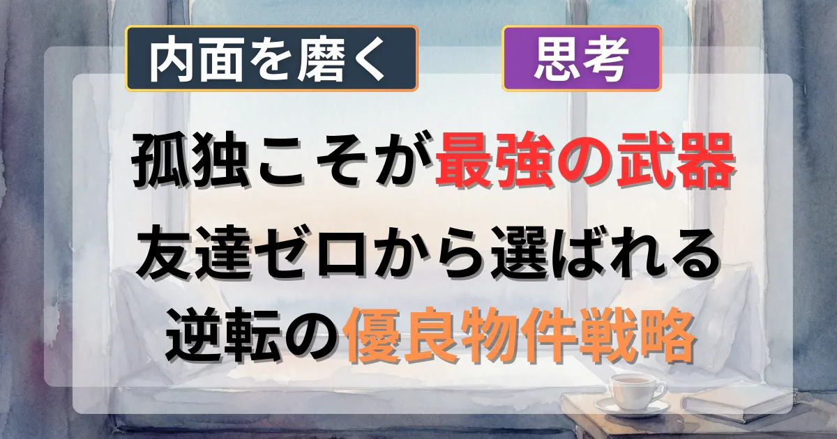 友達が少ない男性が婚活で選ばれるための逆転戦略の攻略法を解説した記事のイメージイラスト