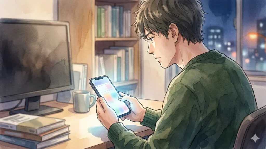 スマホを使いこなしてスムーズに美容室の予約と受付を済ませる様子を表現したイメージ