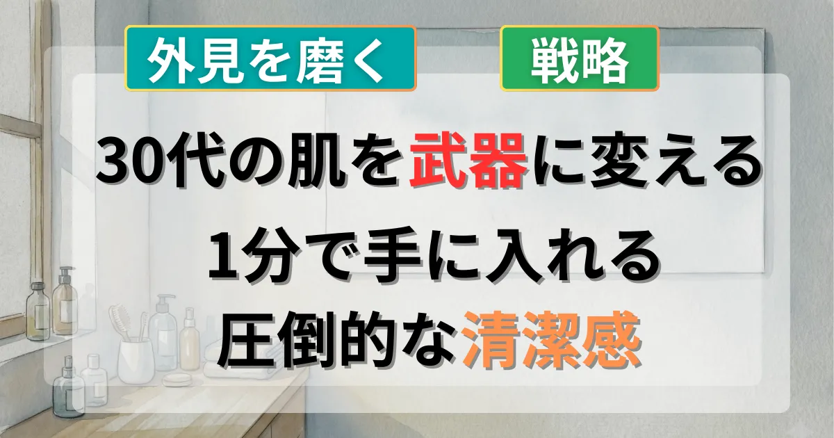 30代メンズスキンケアと清潔感の作り方の攻略法を解説した記事のイメージイラスト