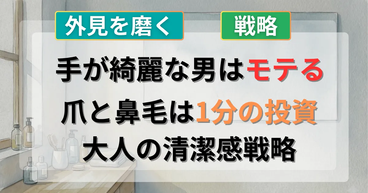 「爪長い男は気持ち悪い」の残酷な本音。鼻毛出てる人の特徴を消し去り『手が綺麗な男性』になる先端ケア