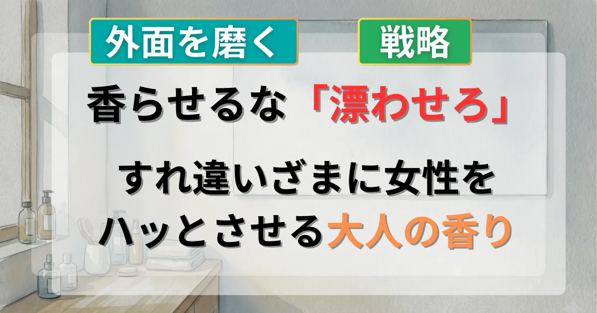男の香水の正しい付け方や女性の本音を解説した記事のイメージイラスト