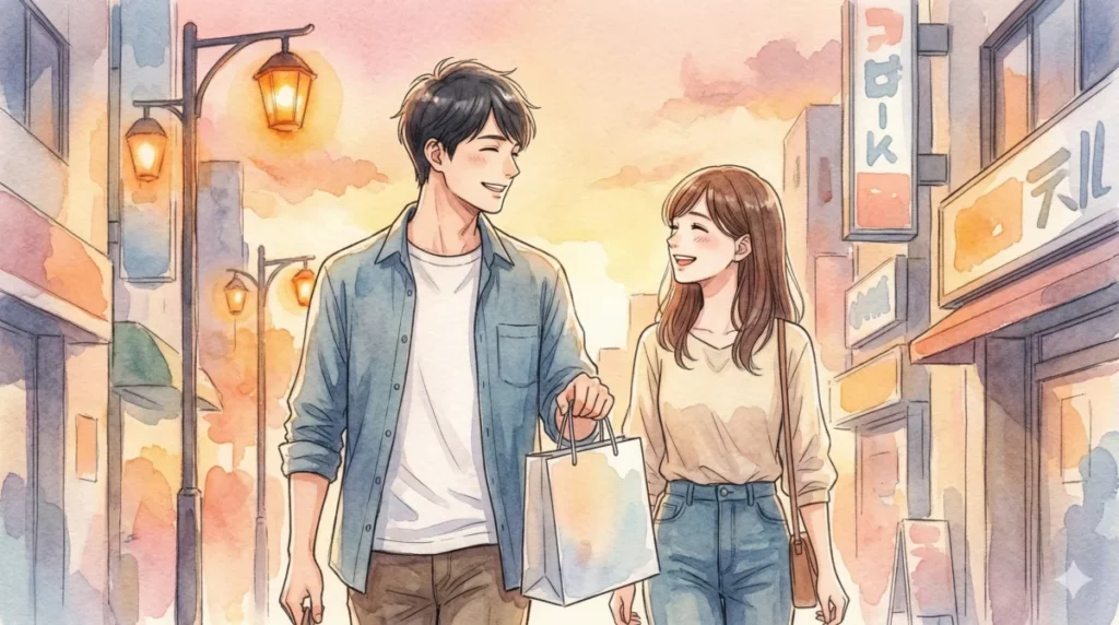 自分の価値観で行動し、相手を心から喜ばせている充実感を表現したイメージ