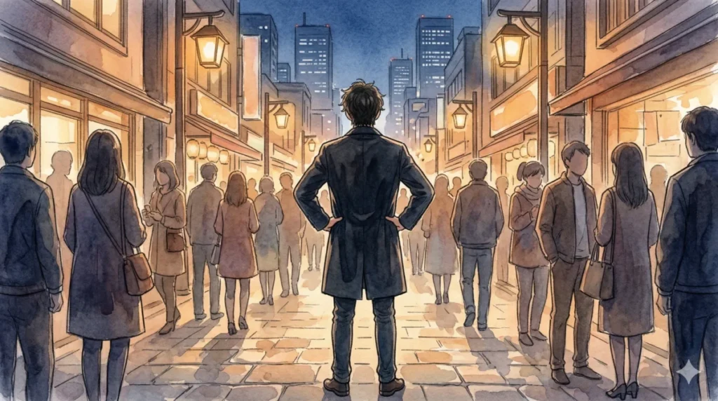 堂々とした姿勢と所作で、スタイルを良く見せる歩き方を表現したイメージ